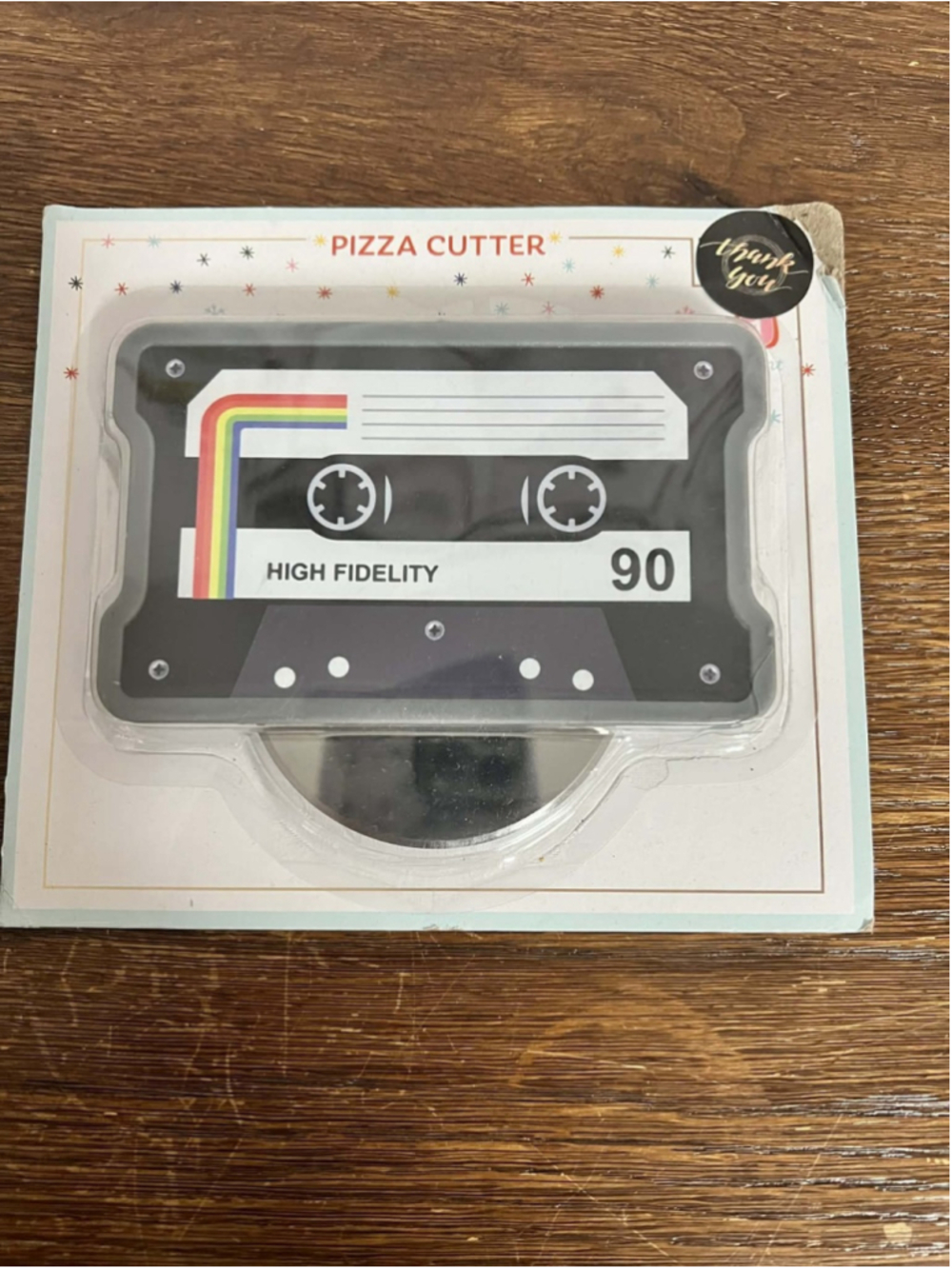 Retro Cassette Tape Pizza Cutter High Fidelit Novelty Kitchen Gadget New in Pack